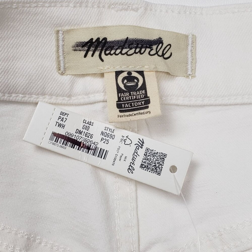 Madewell The Petite '90s Straight Crop Jean in Tile White Women's Size 25P NWT - Picture 2 of 16